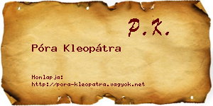 Póra Kleopátra névjegykártya